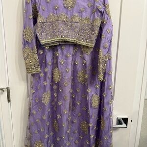 Pakistani Girls Purple Embellished Traditional lengha